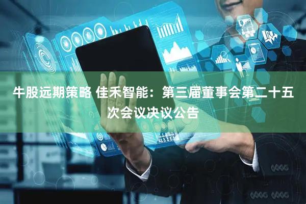 牛股远期策略 佳禾智能：第三届董事会第二十五次会议决议公告